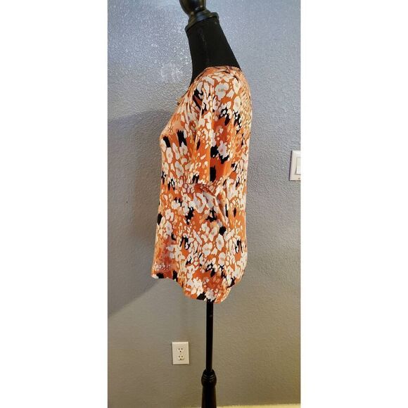 St. John Sport Colorblock Knit Top Orange Black White Small - Picture 7 of 12